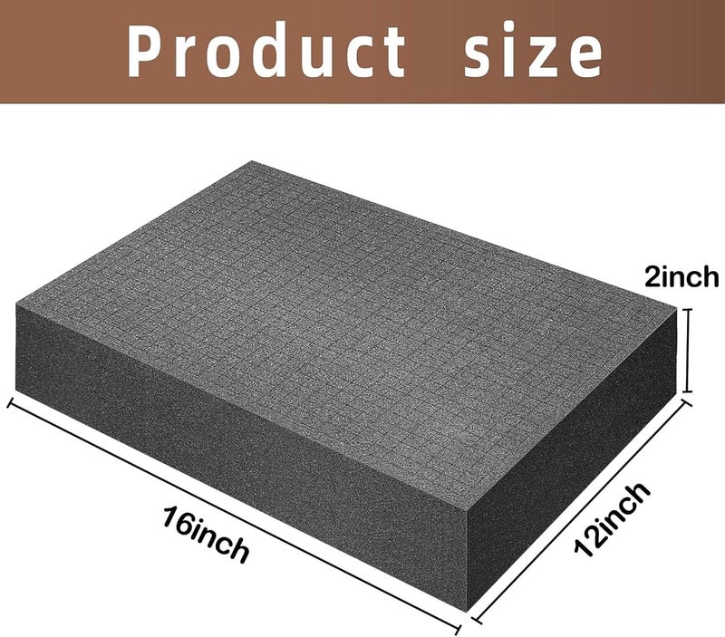 DECOHS 4 Pcs Pick and Pluck Foam- 16 x 12 x 2 Inch Pick Apart Foam Insert- Pluck Pre Cube Sheet Foams with Bottom Use for Board Game Box Cases Storage Drawer - Image 2